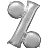 Party Delights Silver Percentage Balloon - 34" Foil< Letter Balloons