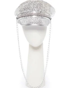 Party Delights Silver Sequin Biker Hat< Hats & Headwear