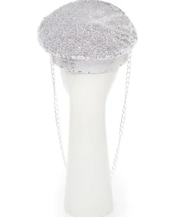 Party Delights Silver Sequin Biker Hat< Hats & Headwear