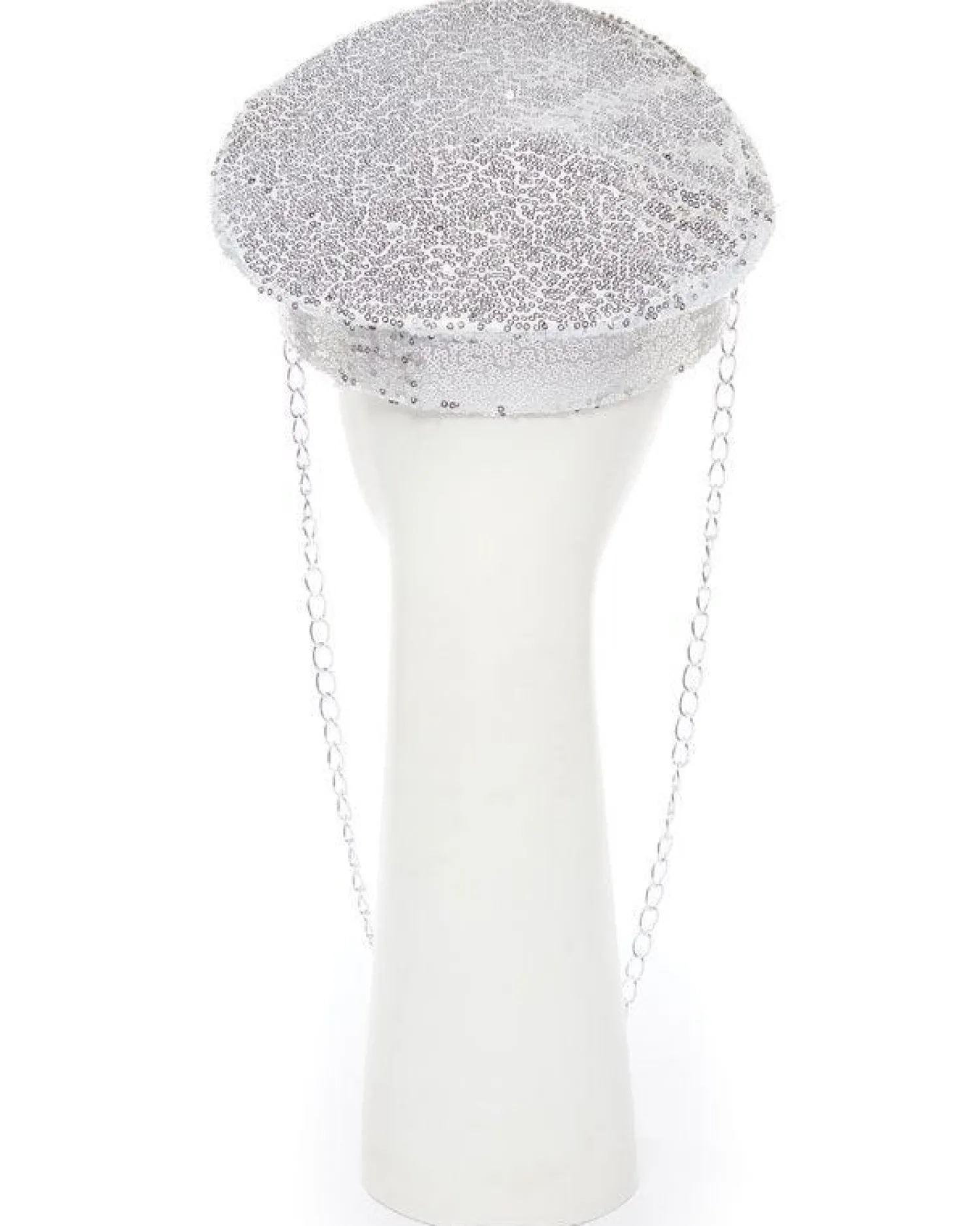 Party Delights Silver Sequin Biker Hat< Hats & Headwear