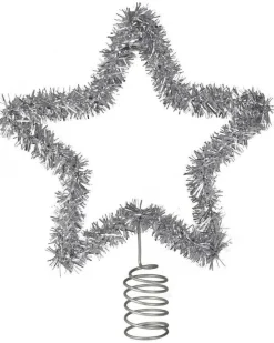 Silver Tinsel Tree Topper<Party Delights Outlet