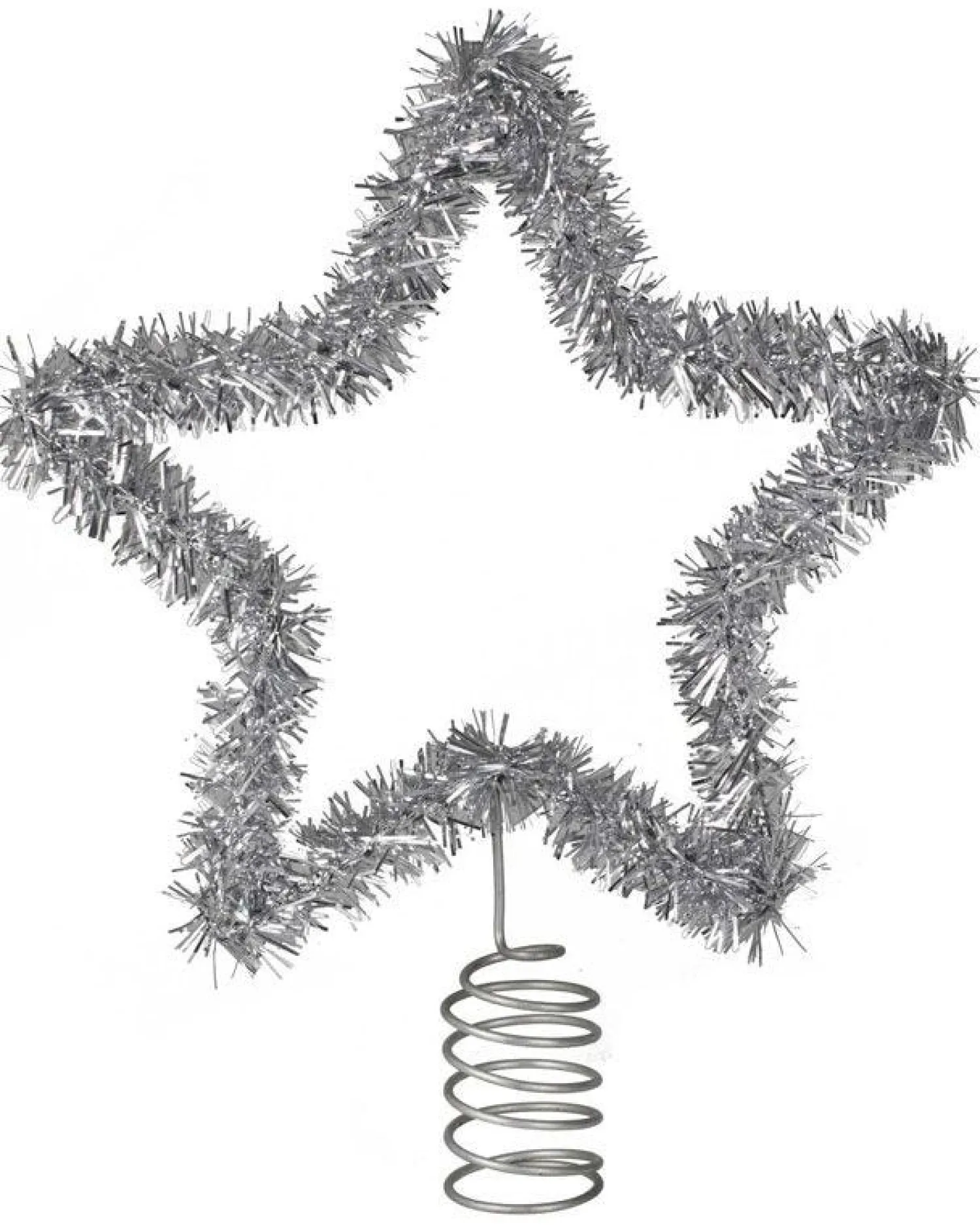 Silver Tinsel Tree Topper<Party Delights Outlet