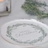 Silver Wreath Merry Christmas Paper Plates - 25Cm (8Pk)<Party Delights Hot