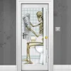 Skeleton Bathroom Door Decoration - 1.5M<Party Delights Sale