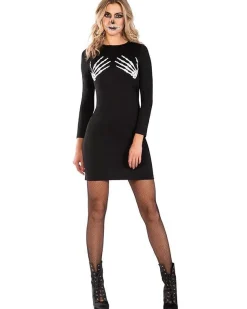 Skeleton Hand Dress - Adult Costume<Party Delights Online