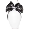 Party Delights Skeleton Sequin Hair Bow Headband< Hats & Headwear
