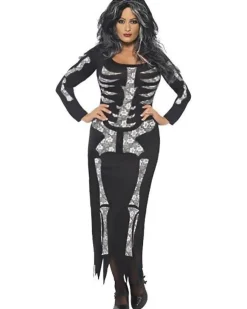Skeleton Tube Dress - Adult Costume<Party Delights Discount