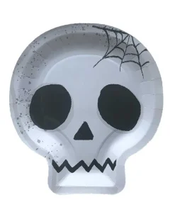 Skull Shaped Paper Plates - 23Cm (8Pk)<Party Delights Outlet