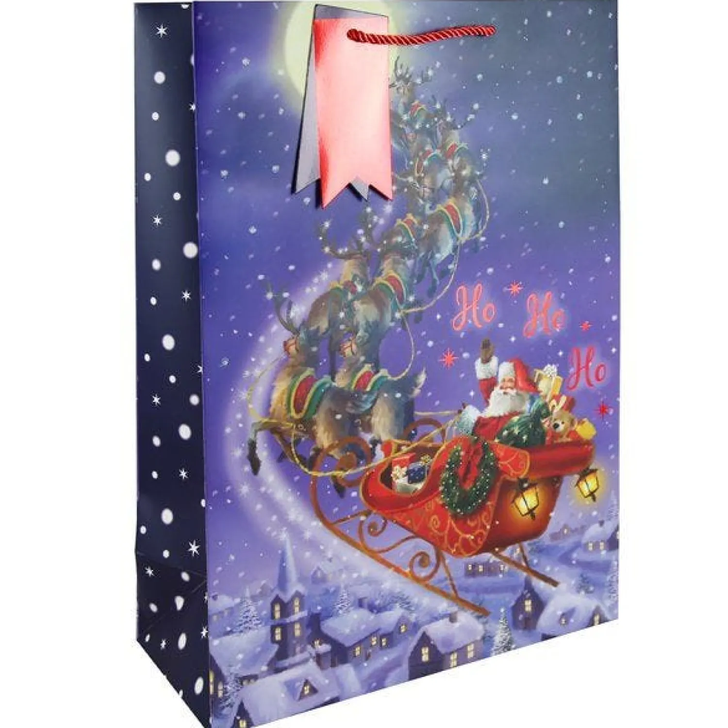 Sleigh Ride Santa Extra Large Gift Bag - 45.5Cm X 33Cm<Party Delights Clearance