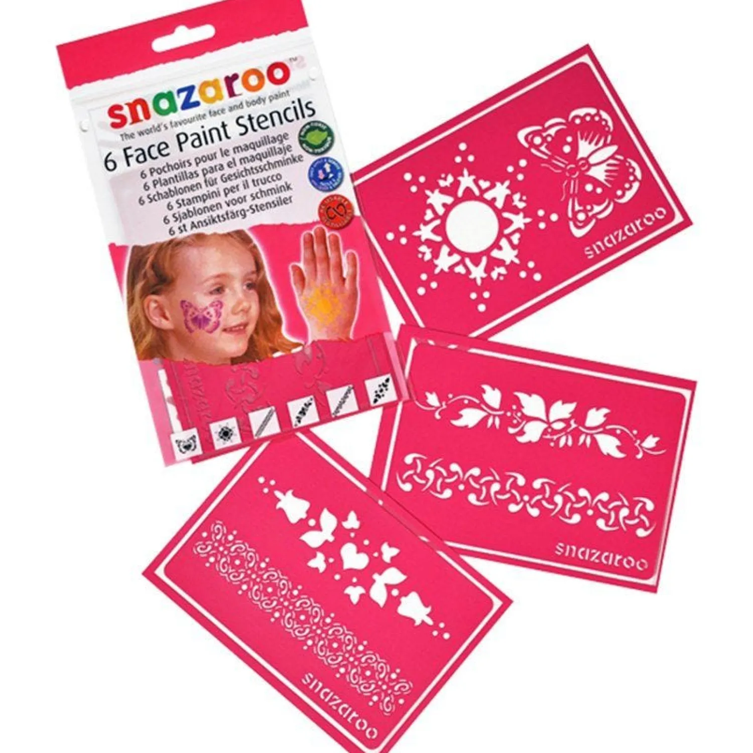 Party Delights Snazaroo Face Paint Stencils (6Pk)< Face Paints