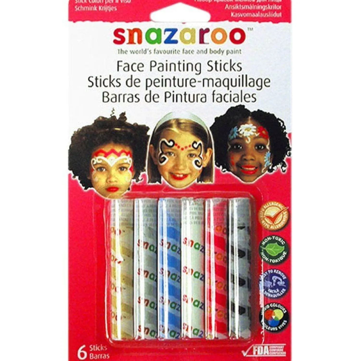 Party Delights Snazaroo Girls Face Painting Sticks (6Pk)< Face Paints