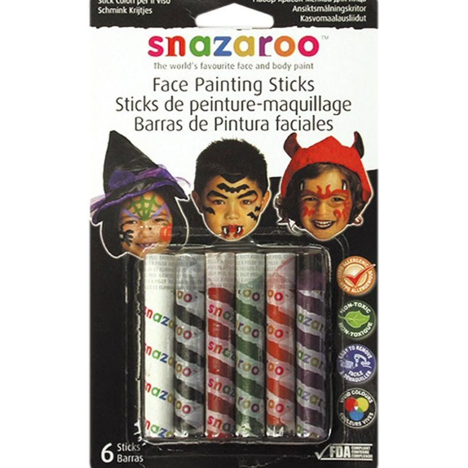 Snazaroo Halloween Face Painting Sticks (6Pk)<Party Delights New