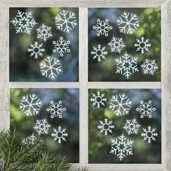 Snowflake Window Stickers (24Pk)<Party Delights Clearance