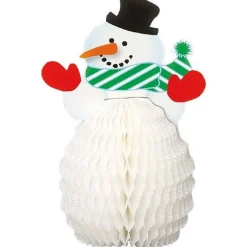 Party Delights Snowman Mini Honeycomb Decorations - 15Cm (4Pk)< Hanging Decorations