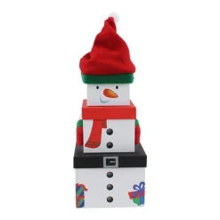 Snowman Plush Stacking Boxes - 35Cm (3Pk)<Party Delights Discount