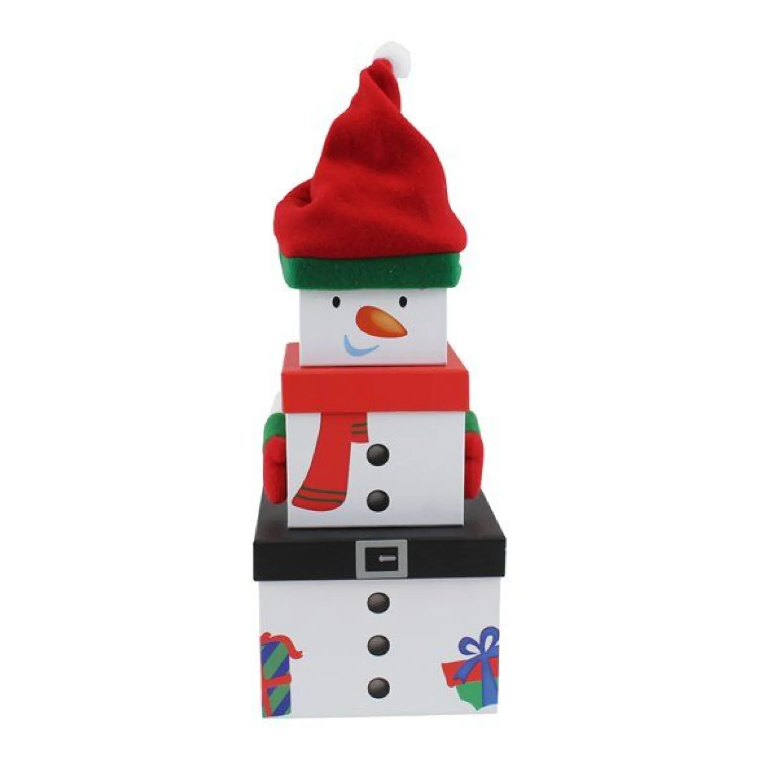 Snowman Plush Stacking Boxes - 35Cm (3Pk)<Party Delights Discount