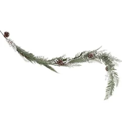 Party Delights Snowy Evergreen Foliage Garland With White Berries - 1.9M< Hanging Decorations