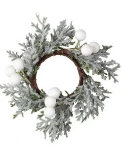 Snowy Foliage And White Berries Napkin Rings (4Pk)<Party Delights Hot