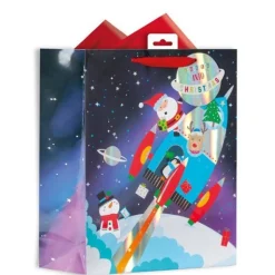 Spaceship Santa Gift Bag - Large<Party Delights Hot