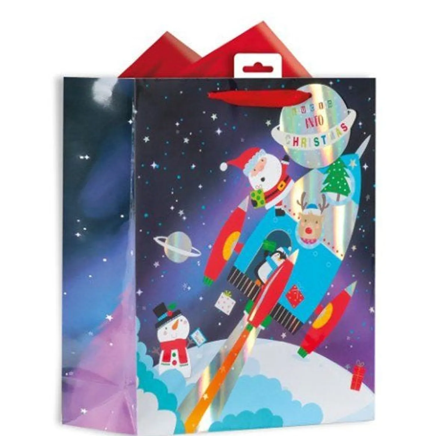 Spaceship Santa Gift Bag - Large<Party Delights Hot