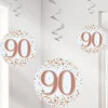 Party Delights Sparking Fizz 90Th Hanging Swirls (6Pk)< Hanging Decorations