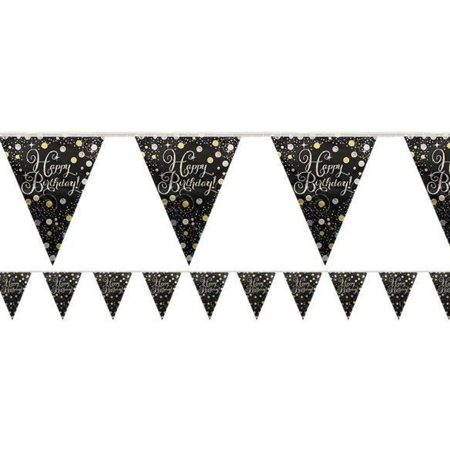 Party Delights Sparkling Celebration Foil Happy Birthday Bunting - 4M< Bunting