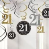 Party Delights Sparkling Celebration 21St Birthday Hanging Swirls - 45Cm (12Pk)< Hanging Decorations