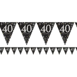 Party Delights Sparkling Celebration 40Th Foil Bunting - 4M< Bunting