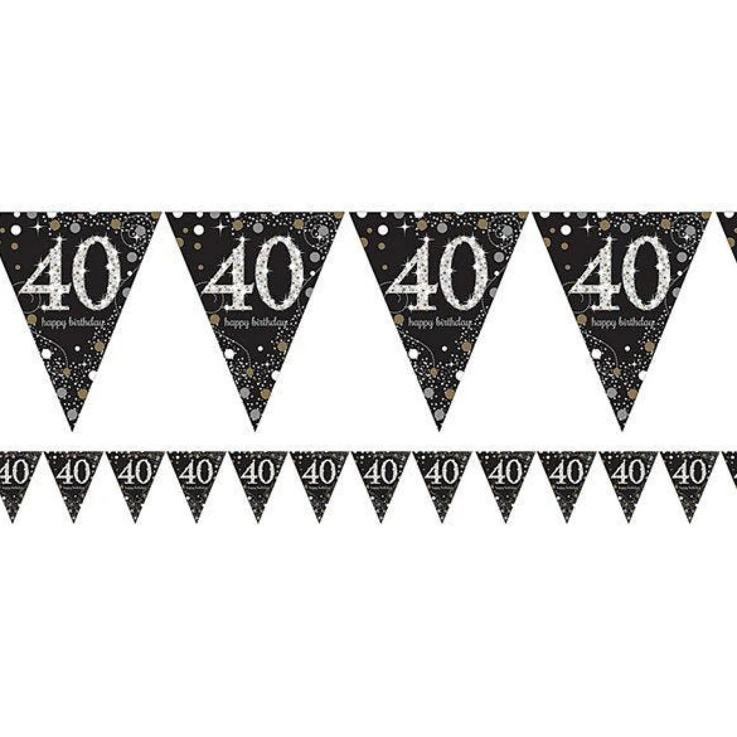 Party Delights Sparkling Celebration 40Th Foil Bunting - 4M< Bunting