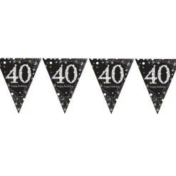 Party Delights Sparkling Celebration 40Th Foil Bunting - 4M< Bunting