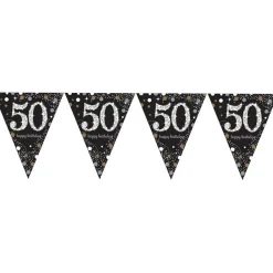 Party Delights Sparkling Celebration 50Th Foil Bunting - 4M< Bunting