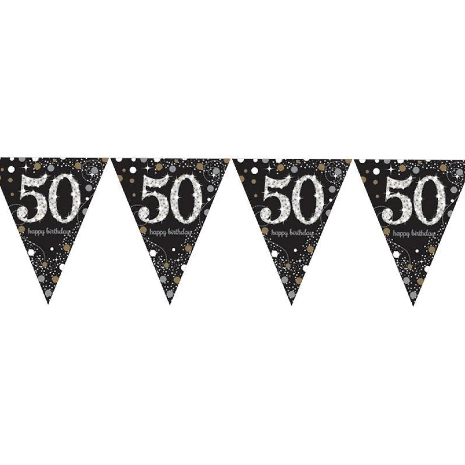 Party Delights Sparkling Celebration 50Th Foil Bunting - 4M< Bunting