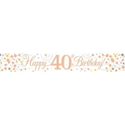 Party Delights Sparkling Fizz 'Happy 40Th Birthday' Banner - 2.7M< Banners