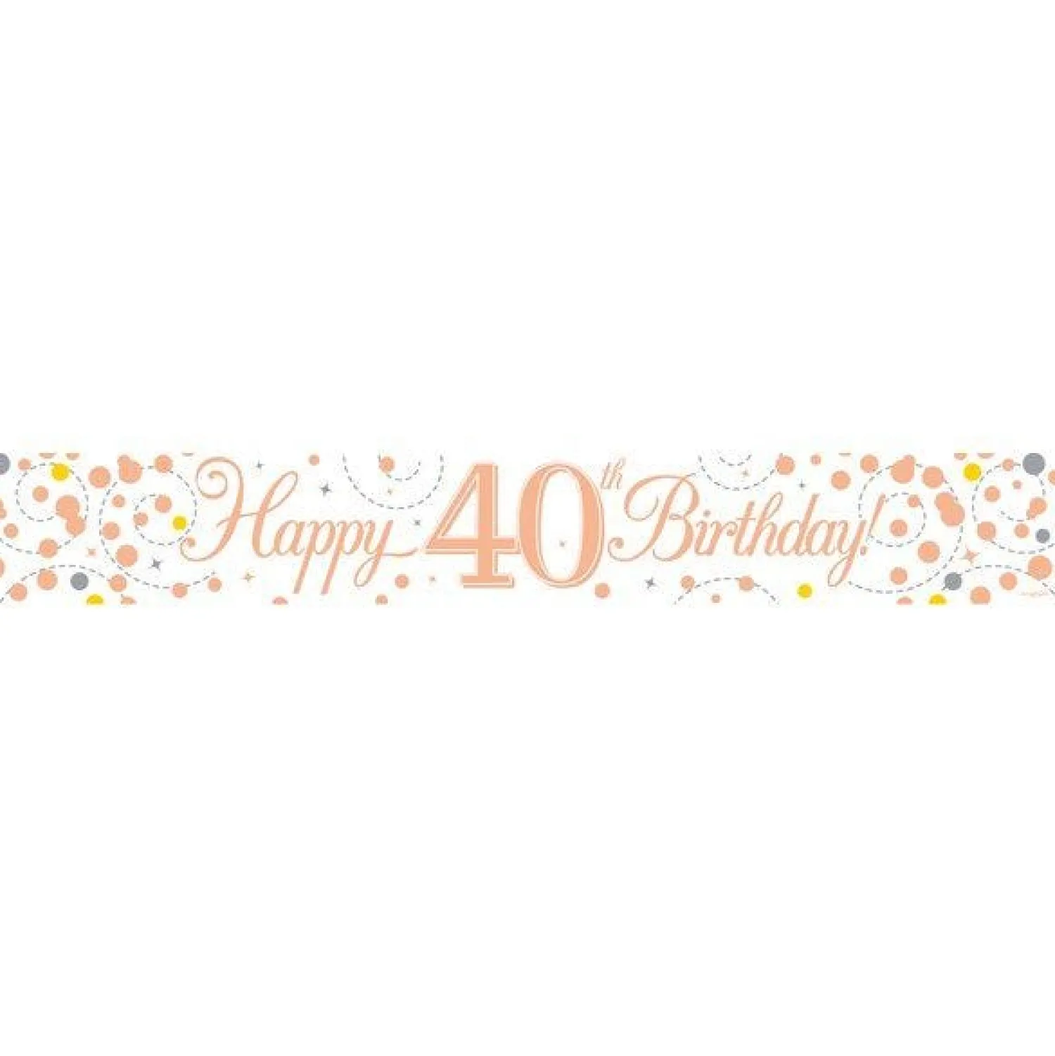 Party Delights Sparkling Fizz 'Happy 40Th Birthday' Banner - 2.7M< Banners