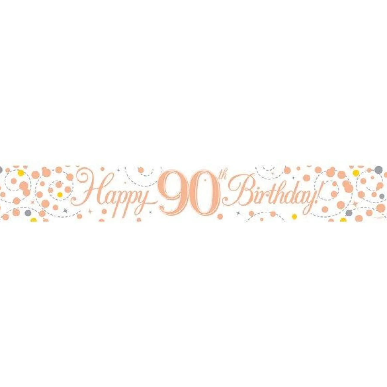 Party Delights Sparkling Fizz 'Happy 90Th Birthday' Banner - 2.7M< Banners