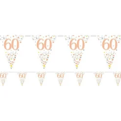 Party Delights Sparkling Fizz 60Th Foil Bunting - 3.9M< Bunting