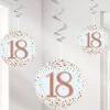 Party Delights Sparkling Fizz 18Th Hanging Swirls (6Pk)< Hanging Decorations