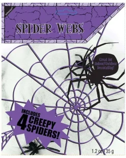 Spider Web With 4 Spiders - 35G<Party Delights