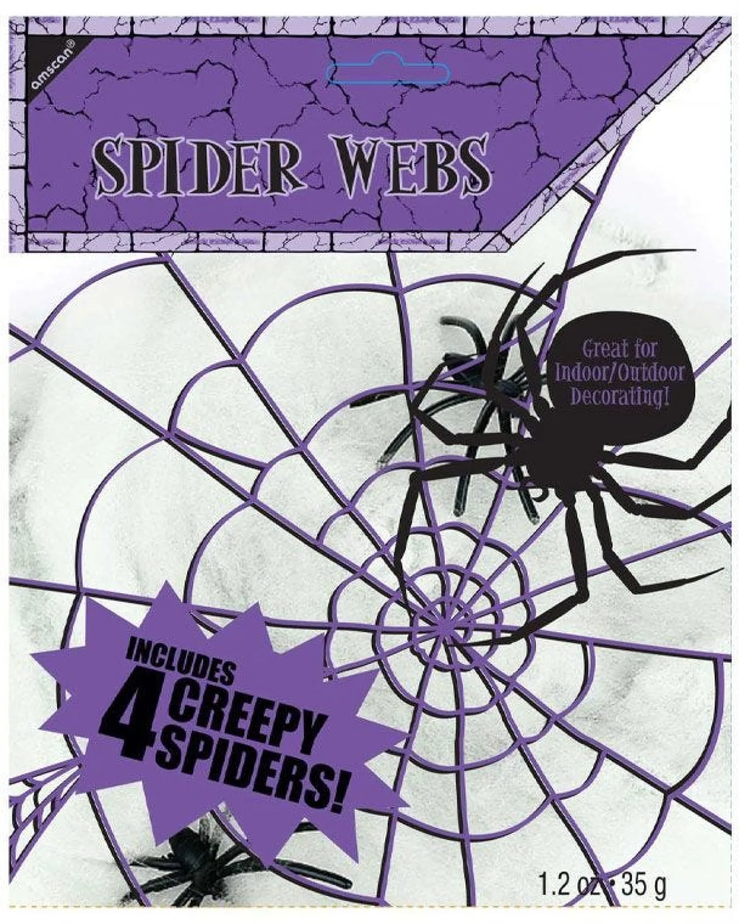 Spider Web With 4 Spiders - 35G<Party Delights