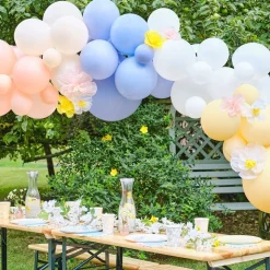 Party Delights Spring Balloon Arch With Paper Flowers - 60 Balloons< Arches & Clouds