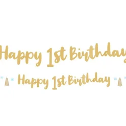 Party Delights 1St Birthday Blue Letter Banner - 1.8M< Banners