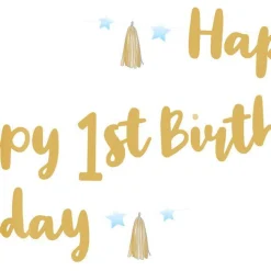 Party Delights 1St Birthday Blue Letter Banner - 1.8M< Banners