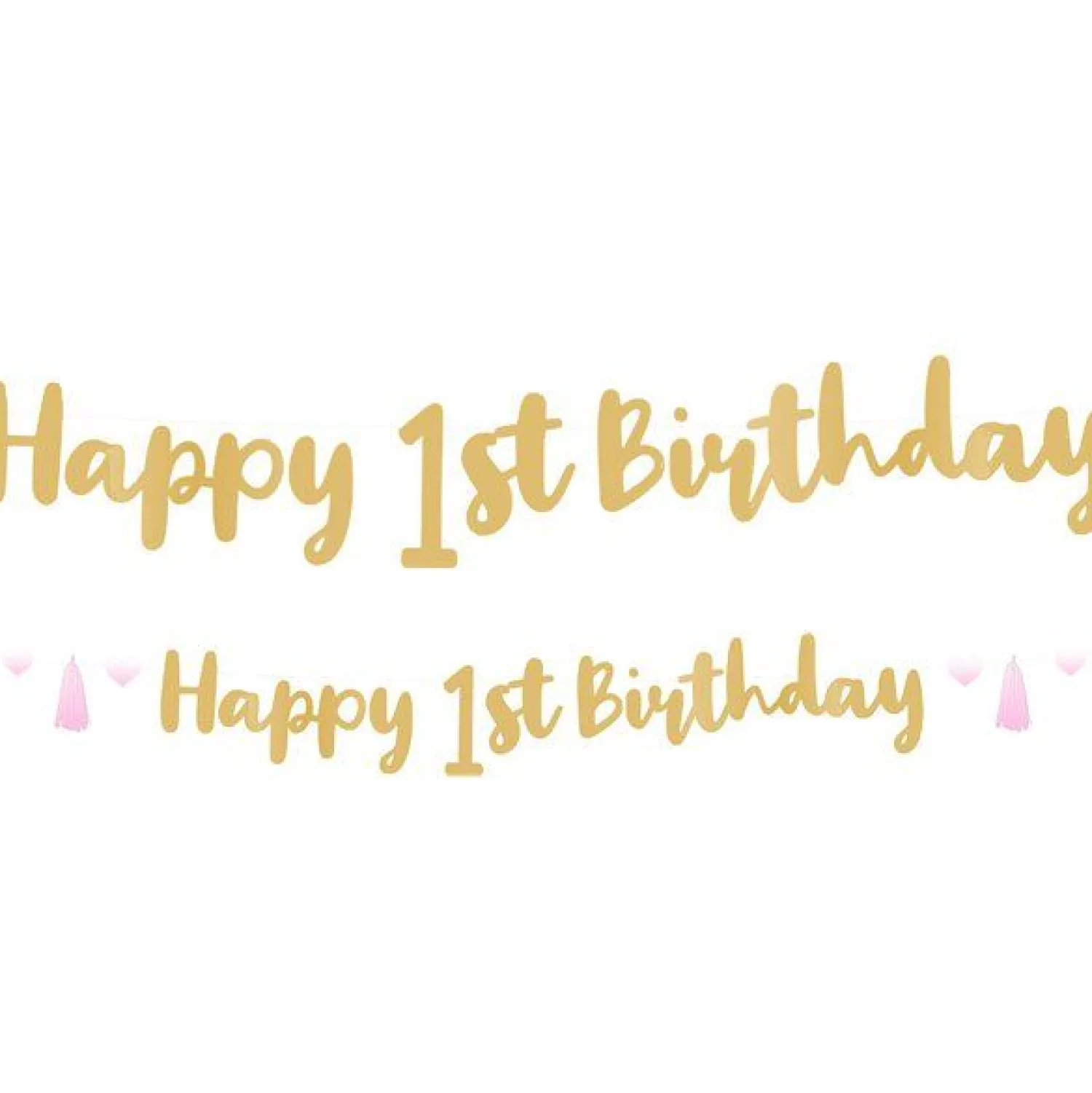 Party Delights 1St Birthday Pink Letter Banner - 1.8M< Banners