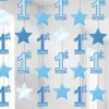 Party Delights 1St Birthday String Decoration Blue (6Pk)< Hanging Decorations