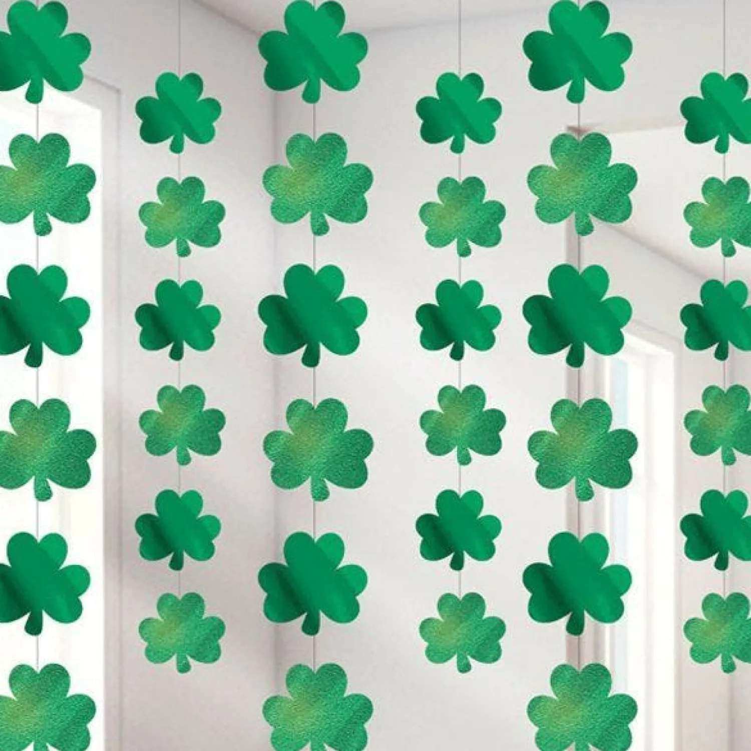 Party Delights St Patrick's Day Shamrock Hanging Strings - 2.1M (6Pk)< Hanging Decorations