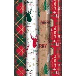 Stag & Tartan Wrapping Paper Roll 7M - Assorted Designs<Party Delights Sale
