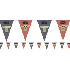 Party Delights Star Wars Mandalorian Paper Flag Banner - 2.3M< Bunting