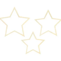 Star Wooden Decorations (3Pk)<Party Delights Clearance