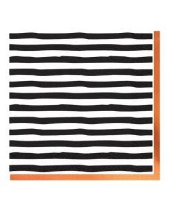 Striped Halloween Paper Napkins - 33Cm (16Pk)<Party Delights Clearance