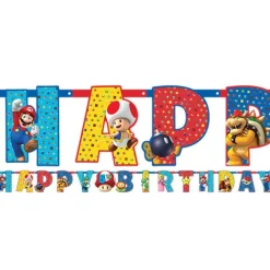 Party Delights Super Mario Jumbo Add An Age Letter Banner - 3.2M< Banners